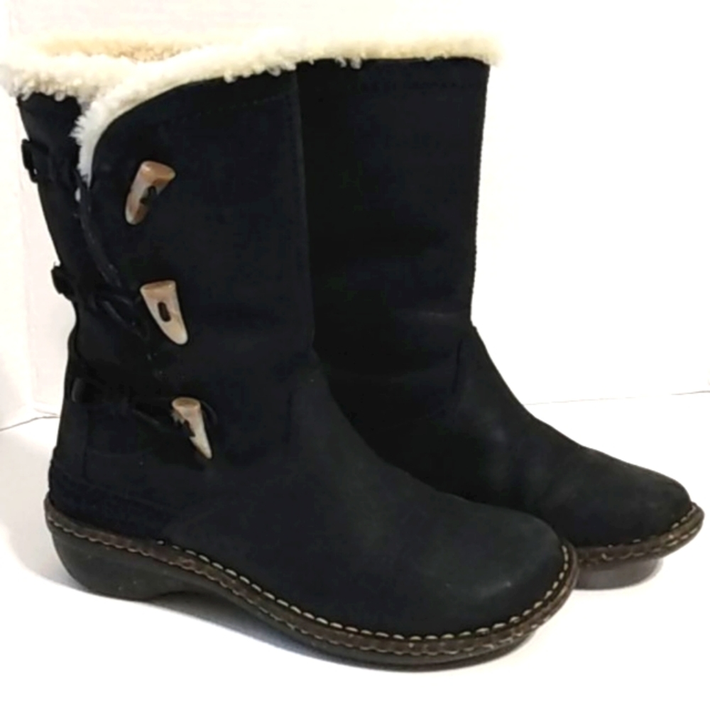UGG AUSTRALIA WOMEN'S BLACK KONA CALF-HIGH FUR LINED BOOTS SIZE 6 | S/N 5156